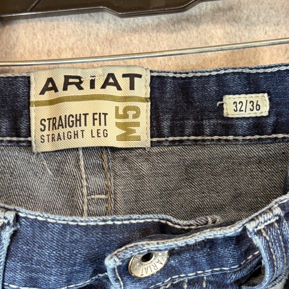 Ariat M5 Straight Leg Jeans Mens 32x36 Blue Denim Pants Workwear Western Ranch - Picture 6 of 7